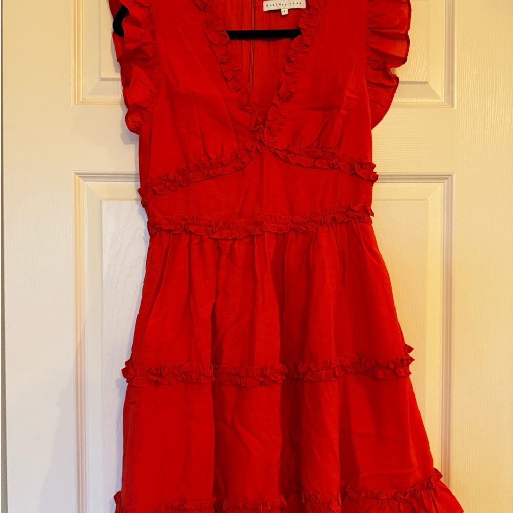 Vici Red Ruffled Mini Dress